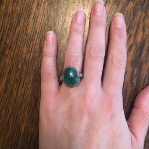Turquoise and silver ring